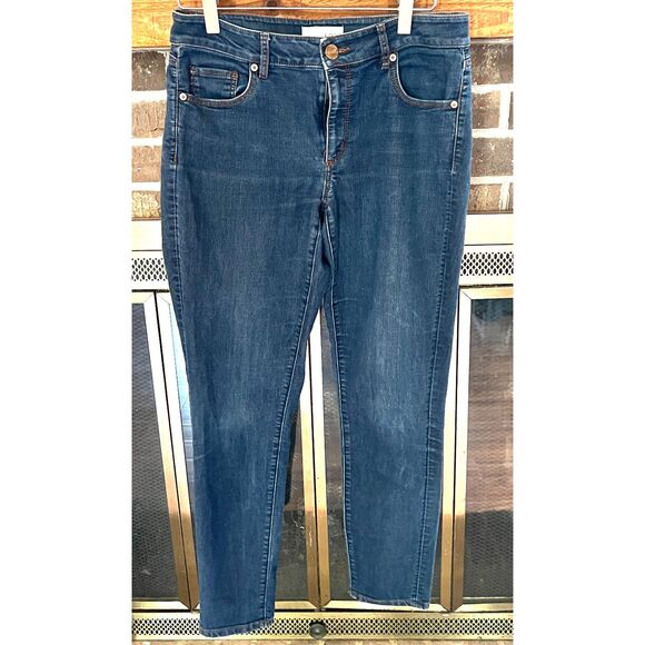 LOFT Curvy Skinny Stretch Jeans Women’s Size 6 / 28 Medium Wash Mid Rise Denim - Picture 2 of 5